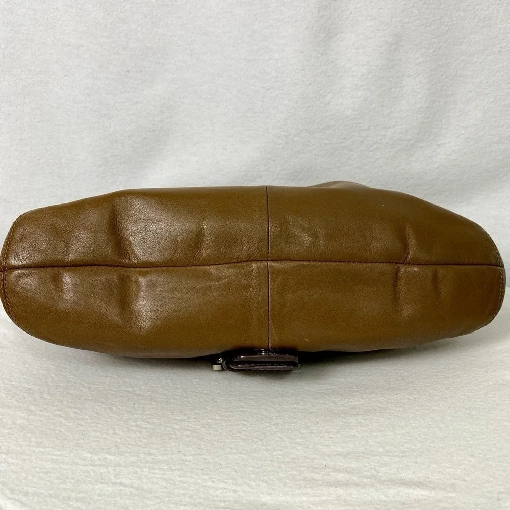 Y2K Coach Soho Shoulder Bag Brown Leather Buckle Flap Hobo Purse Vintage It Girl